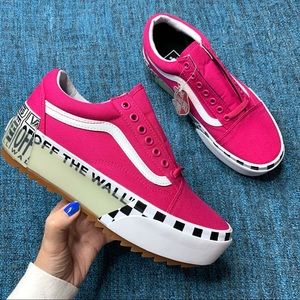 pink stacked vans